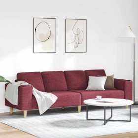 Sofá de sala Rojo vino 250 x 77 x 76 cm Poliéster en Sofás | Comprar online en Foru.es