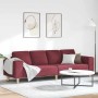 Sofá de sala Rojo vino 250 x 77 x 76 cm Poliéster en Sofás | Comprar online en Foru.es