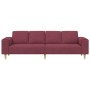 Sofá de sala Rojo vino 250 x 77 x 76 cm Poliéster en Sofás | Comprar online en Foru.es