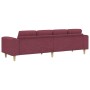 Sofá de sala Rojo vino 250 x 77 x 76 cm Poliéster en Sofás | Comprar online en Foru.es