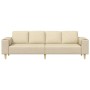 Sofá de sala Crema 250 x 77 x 76 cm Poliéster en Sofás | Comprar online en Foru.es