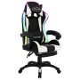 Silla gaming con luces LED RGB cuero sintético blanco y negro en Sillas de oficina | Comprar online en Foru.es