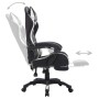Silla gaming con luces LED RGB cuero sintético blanco y negro en Sillas de oficina | Comprar online en Foru.es