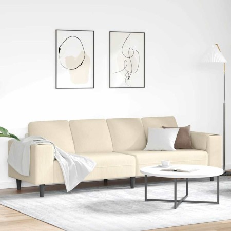 Sofá con cojín Crema 250 x 77 x 76 cm Tela de Pana en Sofás | Comprar online en Foru.es