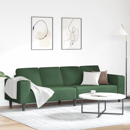 Sofá con cojín Verde oscuro 250 x 77 x 76 cm Tela de Pana en Sofás | Comprar online en Foru.es