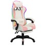Silla gaming con luces LED RGB cuero sintético rosa y blanco en Sillas de oficina | Comprar online en Foru.es