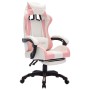 Silla gaming con luces LED RGB cuero sintético rosa y blanco en Sillas de oficina | Comprar online en Foru.es