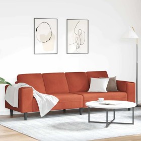 Sofá con cojín Rojo Naranja 250 x 77 x 76 cm Tela de Pana en Sofás | Comprar online en Foru.es