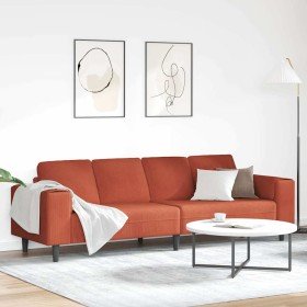 Sofá con cojín Rojo Naranja 250 x 77 x 76 cm Tela de Pana en Sofás | Comprar online en Foru.es