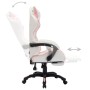 Silla gaming con luces LED RGB cuero sintético rosa y blanco en Sillas de oficina | Comprar online en Foru.es