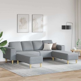 Sofá de sala 3 pcs Gris Claro Poliéster en Sofás | Comprar online en Foru.es