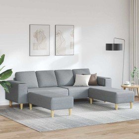 Sofá de sala 3 pcs Gris Claro Poliéster en Sofás | Comprar online en Foru.es