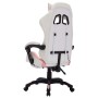 Silla gaming con luces LED RGB cuero sintético rosa y blanco en Sillas de oficina | Comprar online en Foru.es