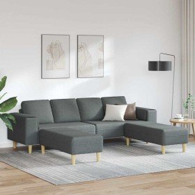 Sofá de sala 3 pcs Gris oscuro Poliéster en Sofás | Comprar online en Foru.es