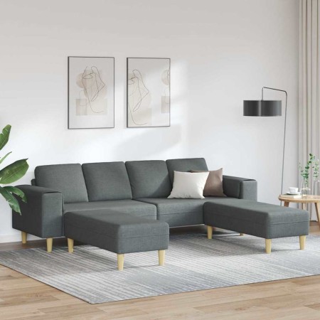 Sofá de sala 3 pcs Gris oscuro Poliéster en Sofás | Comprar online en Foru.es