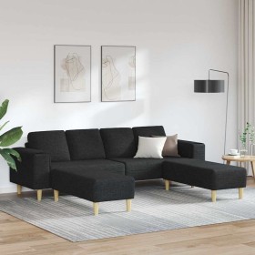 Sofá de sala 3 pcs Negro Poliéster en Sofás | Comprar online en Foru.es