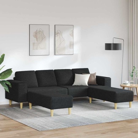 Sofá de sala 3 pcs Negro Poliéster en Sofás | Comprar online en Foru.es