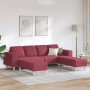 Sofá de sala 3 pcs Rojo vino Poliéster en Sofás | Comprar online en Foru.es