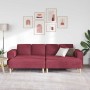 Sofá de sala 3 pcs Rojo vino Poliéster en Sofás | Comprar online en Foru.es