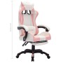 Silla gaming con luces LED RGB cuero sintético rosa y blanco en Sillas de oficina | Comprar online en Foru.es