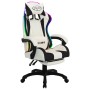 Silla gaming con luces LED RGB cuero sintético negro y blanco en Sillas de oficina | Comprar online en Foru.es