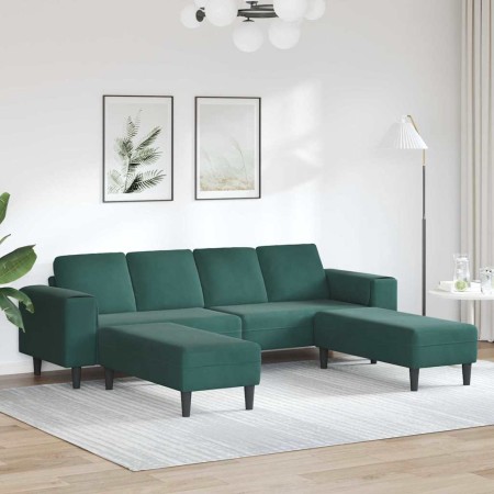 Sofá de sala 3 pcs Verde oscuro en Sofás | Comprar online en Foru.es