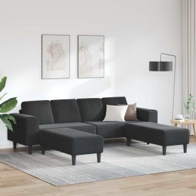 Sofá de sala 3 pcs Negro en Sofás | Comprar online en Foru.es