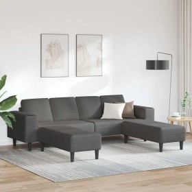 Sofá con cojín Gris oscuro 250 x 188 x 76 cm Tela de Pana en Sofás | Comprar online en Foru.es