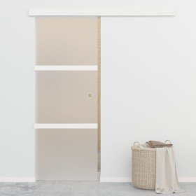 Puerta corredera con topes suaves vidrio ESG aluminio 76x205 cm en Puertas | Comprar online en Foru.es