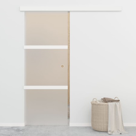 Puerta corredera con topes suaves vidrio ESG aluminio 76x205 cm en Puertas | Comprar online en Foru.es