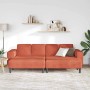 Sofá con cojín Rojo Naranja 250 x 188 x 76 cm Tela de Pana en Sofás | Comprar online en Foru.es