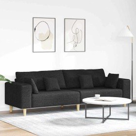 Sofá con cojín Negro 250 x 77 x 76 cm tela en Sofás | Comprar online en Foru.es