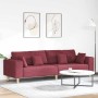 Sofá con cojín Rojo vino 250 x 77 x 76 cm tela en Sofás | Comprar online en Foru.es
