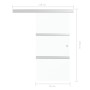 Puerta corredera con topes suaves vidrio ESG aluminio 76x205 cm en Puertas | Comprar online en Foru.es