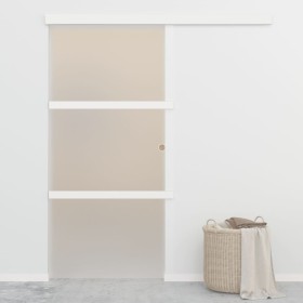 Puerta corredera con topes suaves vidrio ESG aluminio 90x205 cm en Puertas | Comprar online en Foru.es