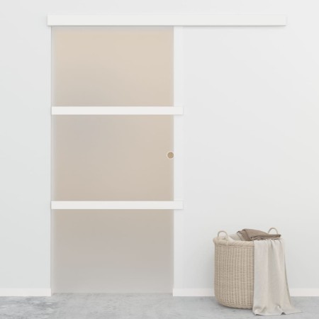 Puerta corredera con topes suaves vidrio ESG aluminio 90x205 cm en Puertas | Comprar online en Foru.es