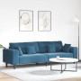 Sofá con cojín Azul 250 x 77 x 76 cm Terciopelo en Sofás | Comprar online en Foru.es