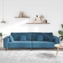 Sofá con cojín Azul 250 x 77 x 76 cm Terciopelo en Sofás | Comprar online en Foru.es