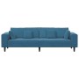 Sofá con cojín Azul 250 x 77 x 76 cm Terciopelo en Sofás | Comprar online en Foru.es