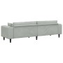 Sofá con cojín Gris Claro 250 x 77 x 76 cm Terciopelo en Sofás | Comprar online en Foru.es
