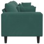 Sofá con cojín Verde oscuro 250 x 77 x 76 cm Terciopelo en Sofás | Comprar online en Foru.es