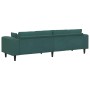 Sofá con cojín Verde oscuro 250 x 77 x 76 cm Terciopelo en Sofás | Comprar online en Foru.es