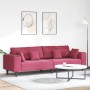 Sofá con cojín Rojo vino 250 x 77 x 76 cm Terciopelo en Sofás | Comprar online en Foru.es