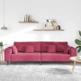 Sofá con cojín Rojo vino 250 x 77 x 76 cm Terciopelo en Sofás | Comprar online en Foru.es