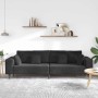 Sofá con cojín Negro 250 x 77 x 76 cm Terciopelo en Sofás | Comprar online en Foru.es