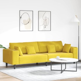 Sofá con cojín Amarillo 250 x 77 x 76 cm Terciopelo en Sofás | Comprar online en Foru.es