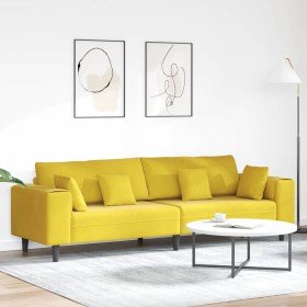 Sofá con cojín Amarillo 250 x 77 x 76 cm Terciopelo en Sofás | Comprar online en Foru.es
