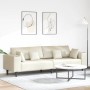 Sofá con cojín Crema 250 x 77 x 76 cm Terciopelo en Sofás | Comprar online en Foru.es