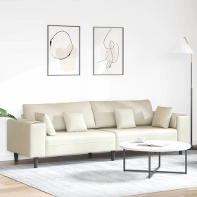 Sofá con cojín Crema 250 x 77 x 76 cm Terciopelo en Sofás | Comprar online en Foru.es