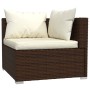 Set muebles de jardín 4 piezas y cojines ratán sintético marrón de vidaXL, Conjuntos de jardín - Ref: Foro24-3102170, Precio:...
